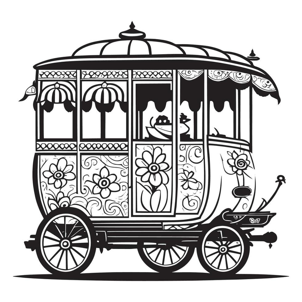 rikshaw clipart vector