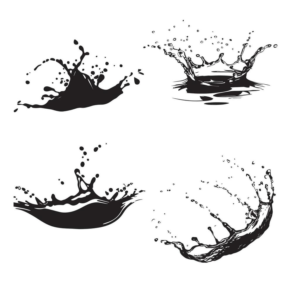 Water splash Vector silhouette