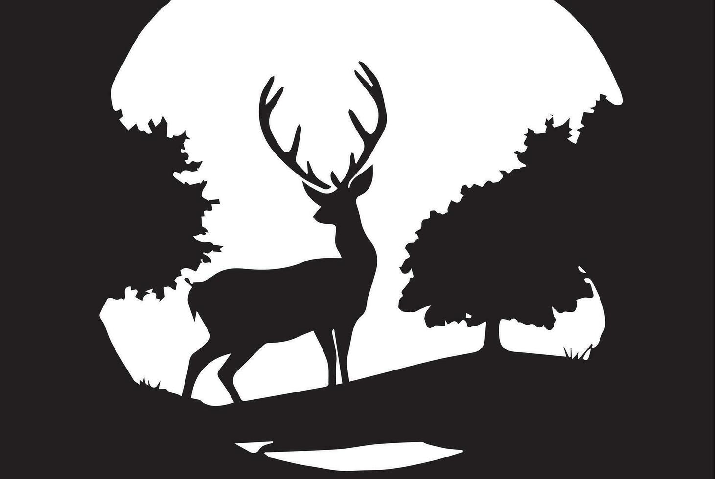 Deer Vector Silhouette 6