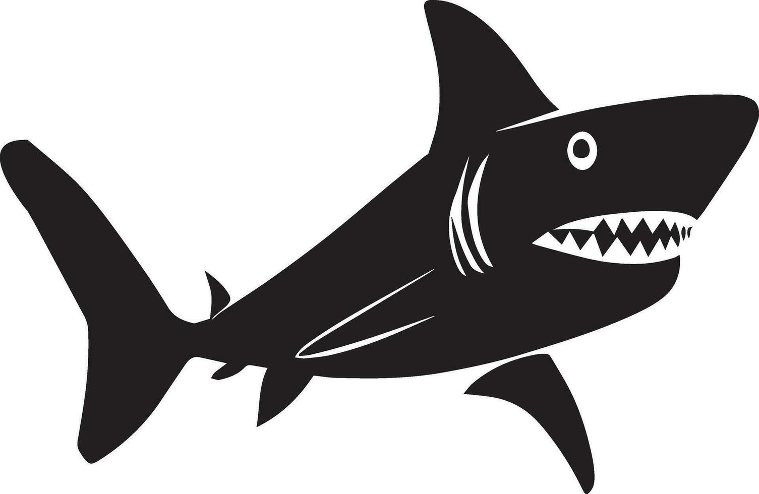 Shark vector silhouette illustration