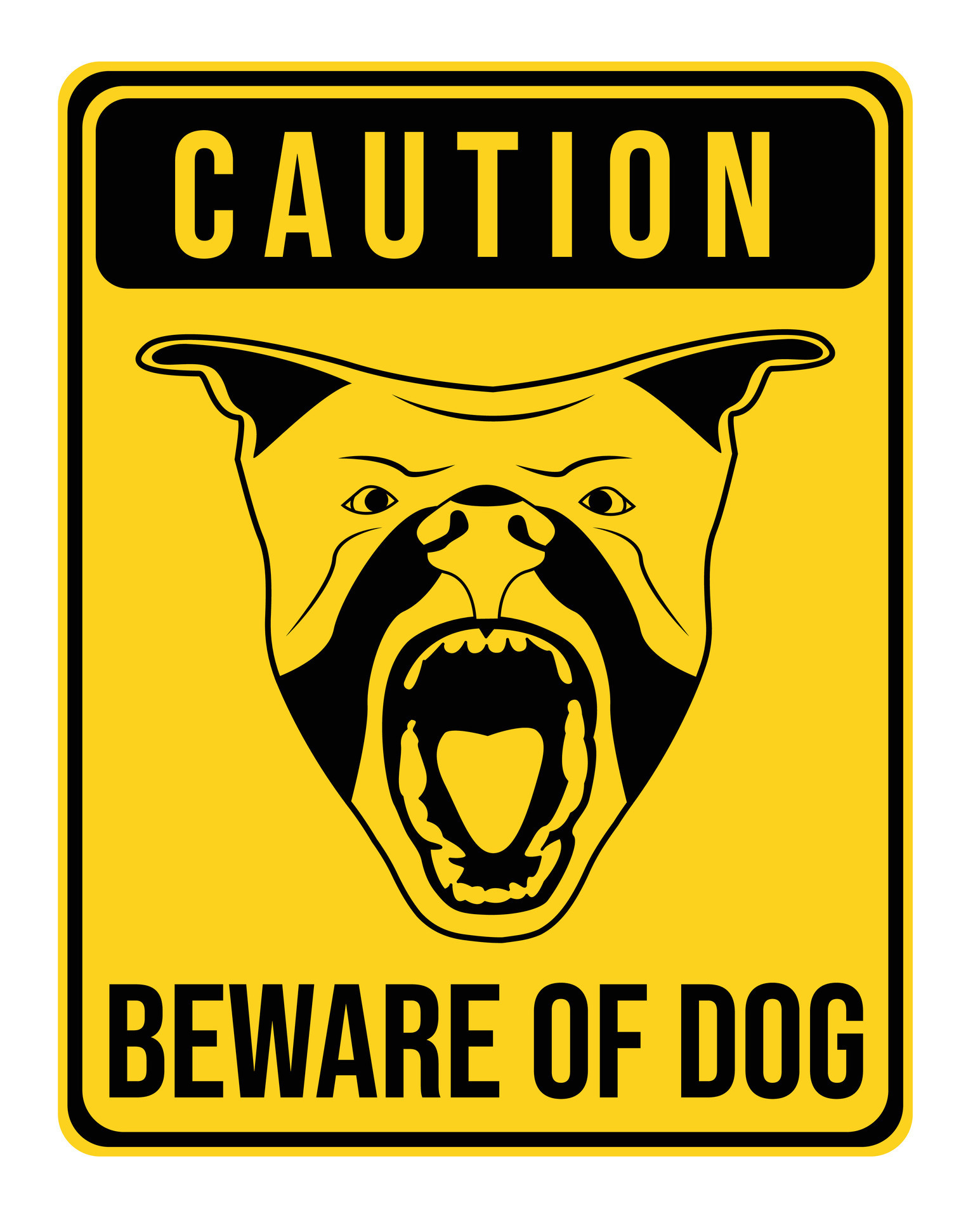 warning sign beware of dogs. caution signs, banners, posters, etc