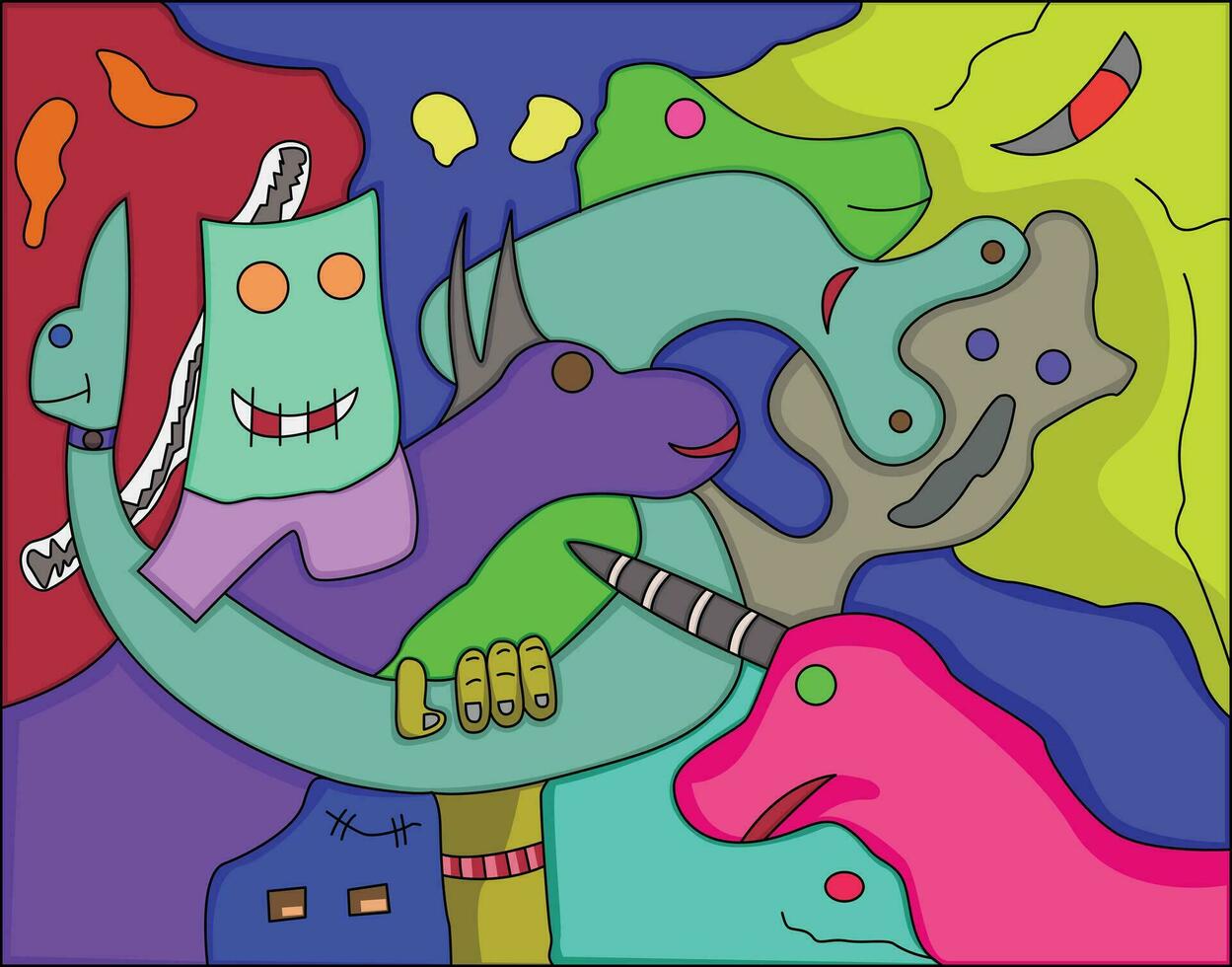 colorful abstract background. colorful abstract monster graffiti. vector
