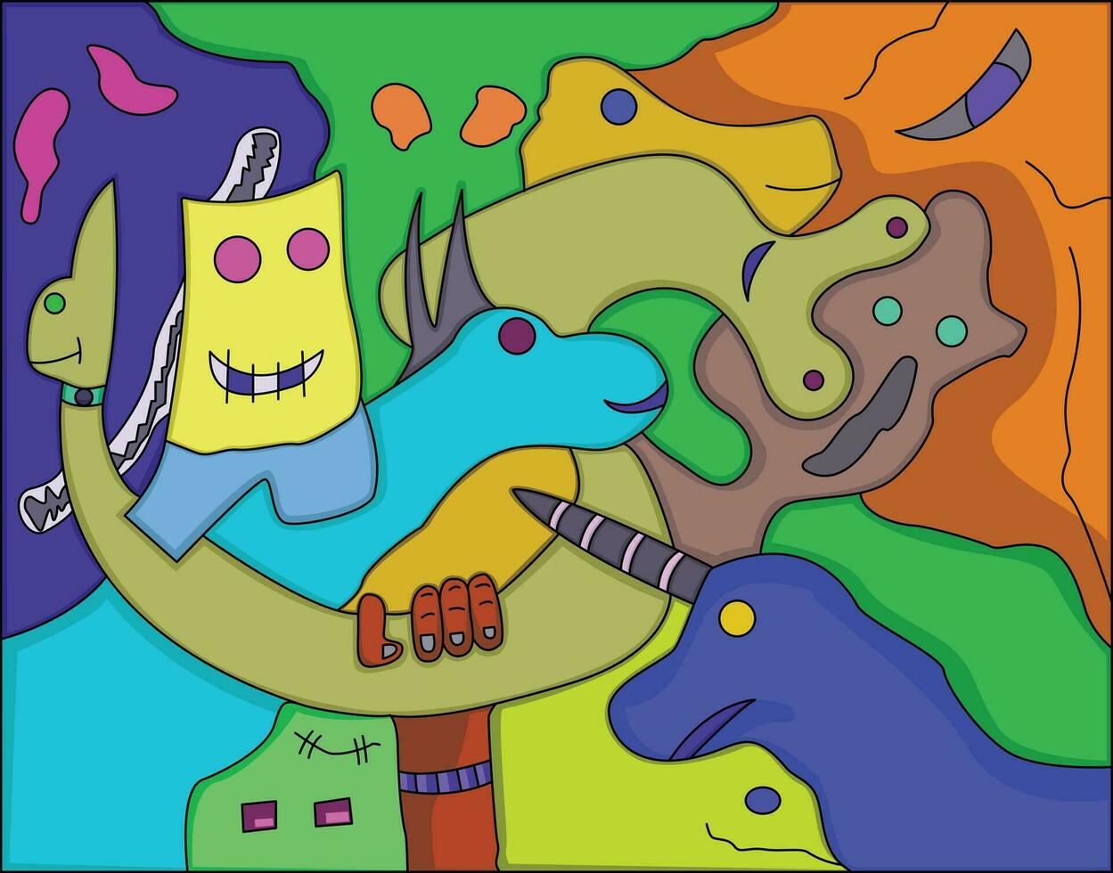 colorful abstract background. colorful abstract monster graffiti. vector