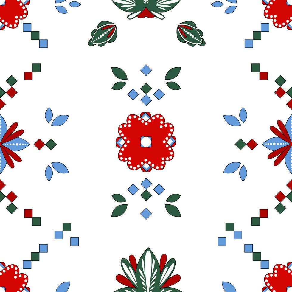 Seamless pattern in Ukrainian style. Modern Ukrainian ornament. National Ukrainian ornament. Vector illustration