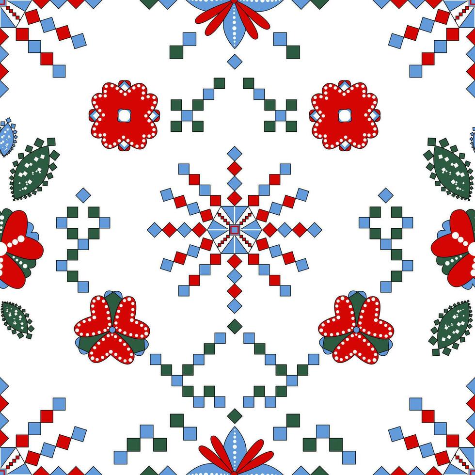 Seamless pattern in Ukrainian style. Modern Ukrainian ornament. National Ukrainian ornament. Vector illustration