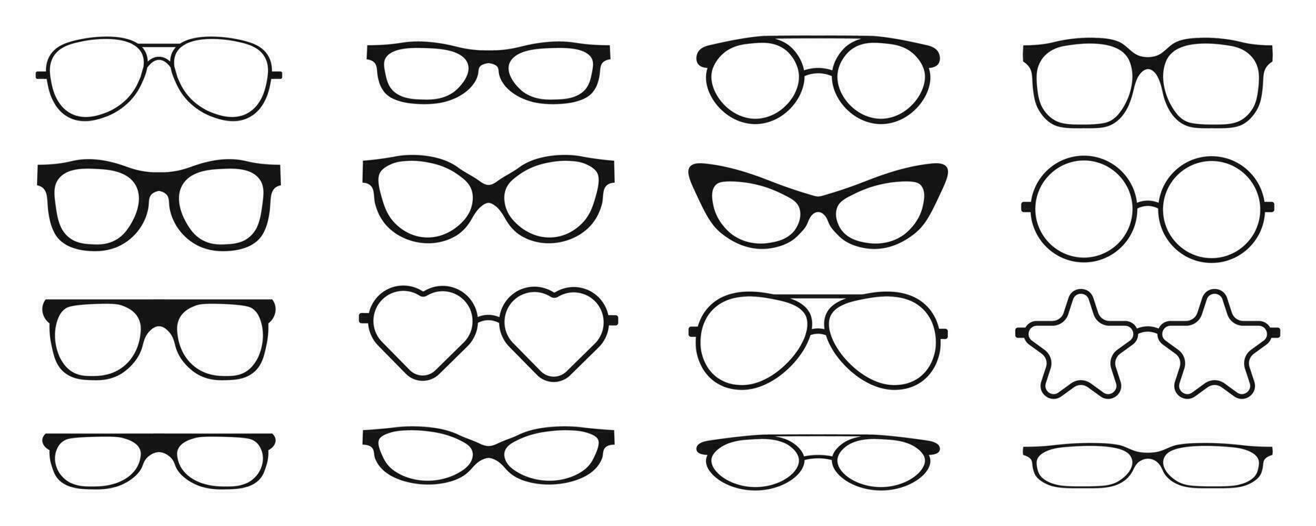 Collection of glasses. Vector illustration