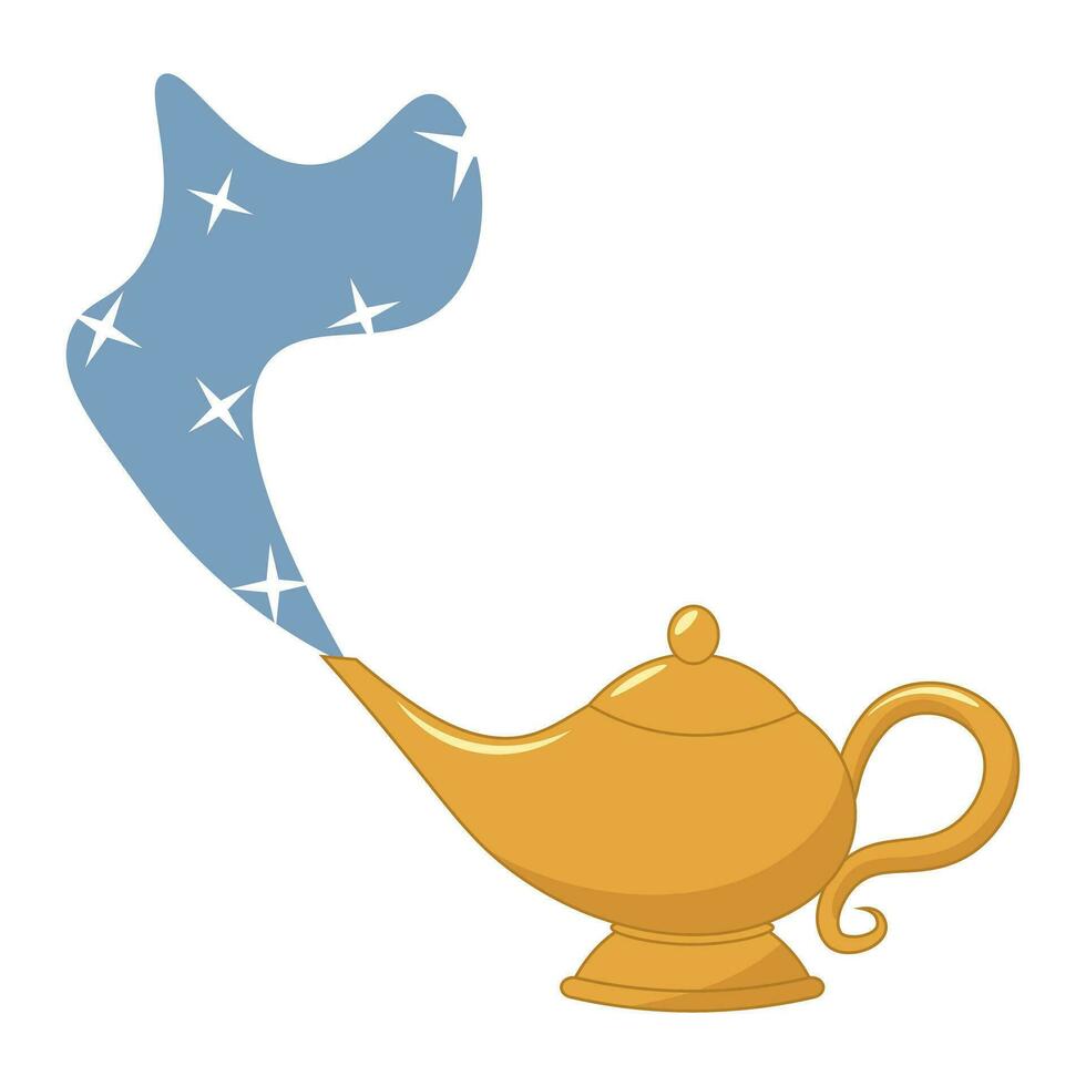 A magic antique lamp. Vector illustration