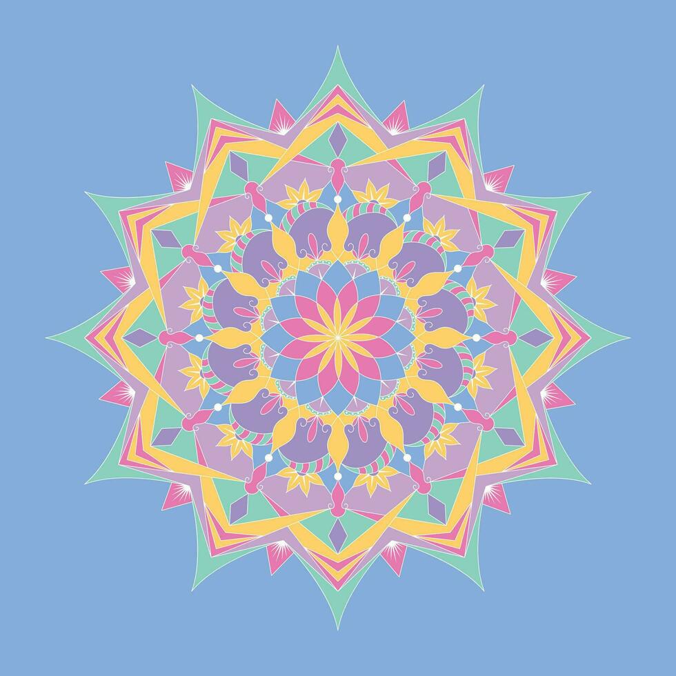 Isolated pastry colored mandala pattern Vector