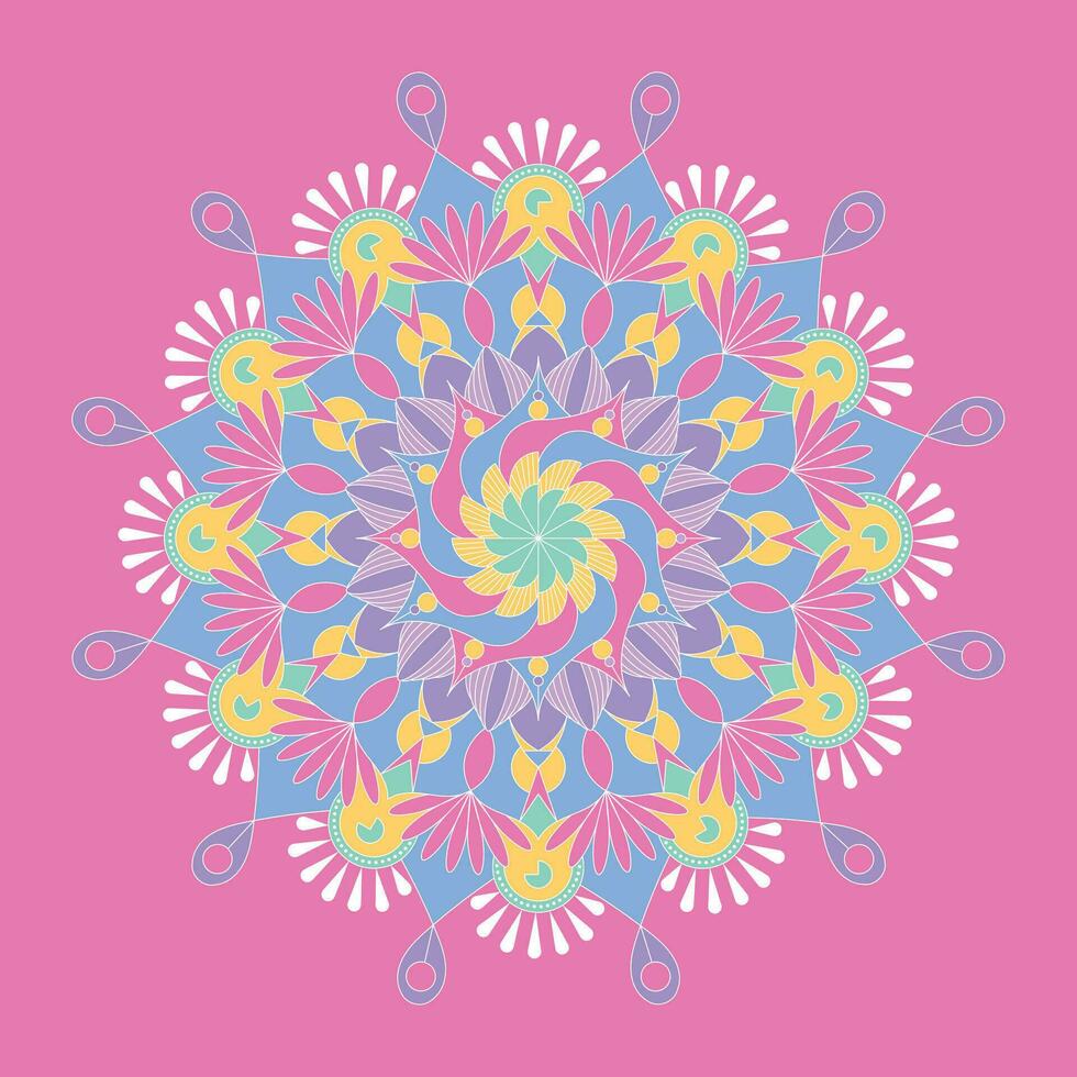 Isolated pastry colored mandala pattern Vector