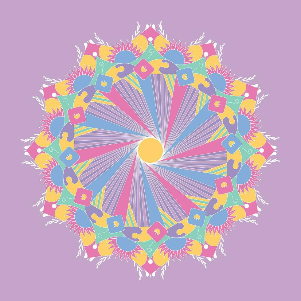 Isolated pastry colored mandala pattern Vector