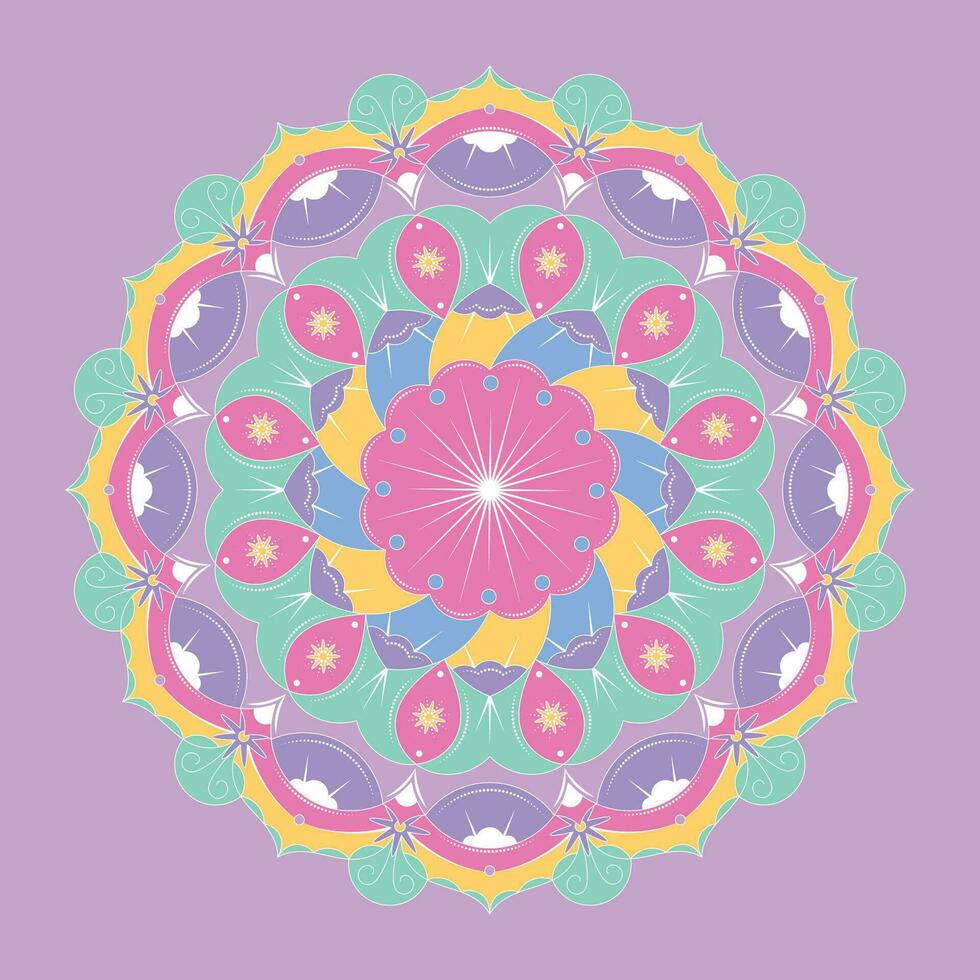 Isolated pastry colored mandala pattern Vector