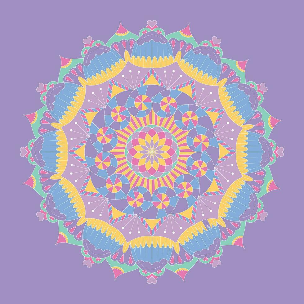 Isolated pastry colored mandala pattern Vector