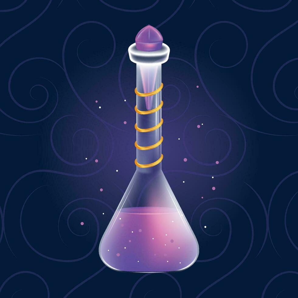 Isolated colored magical potion elixir Vector
