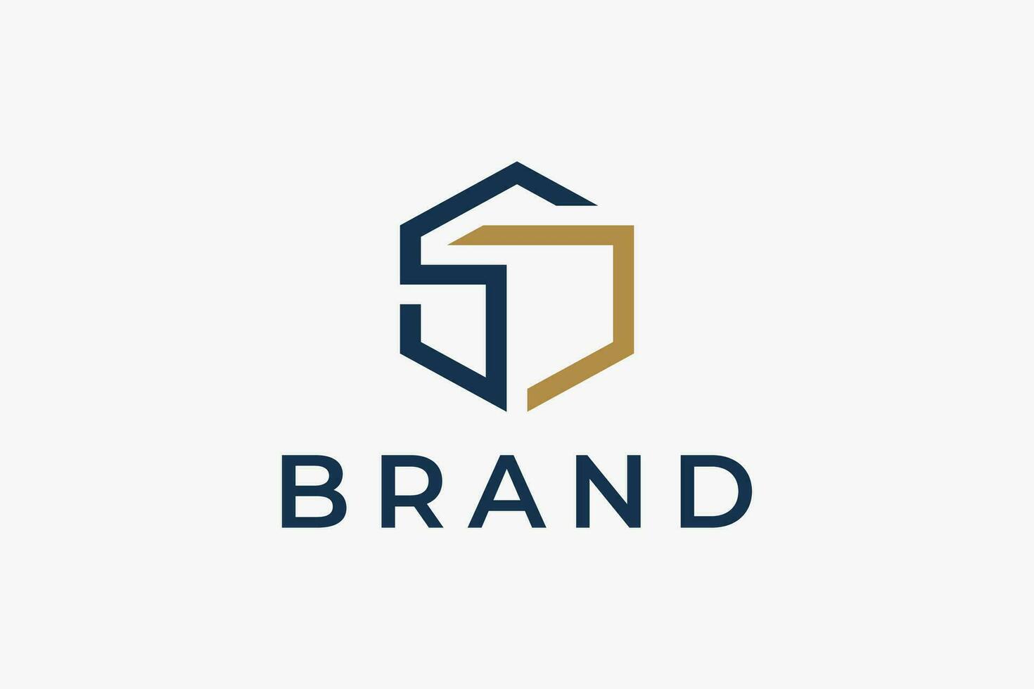 Letter SJ minimalist Hexagon Line Logo vector