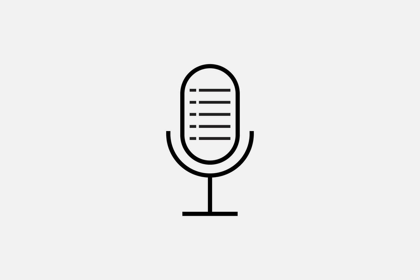 Podcast mic with Note List logo icon design Vector illustration. broadcast logo studio template.