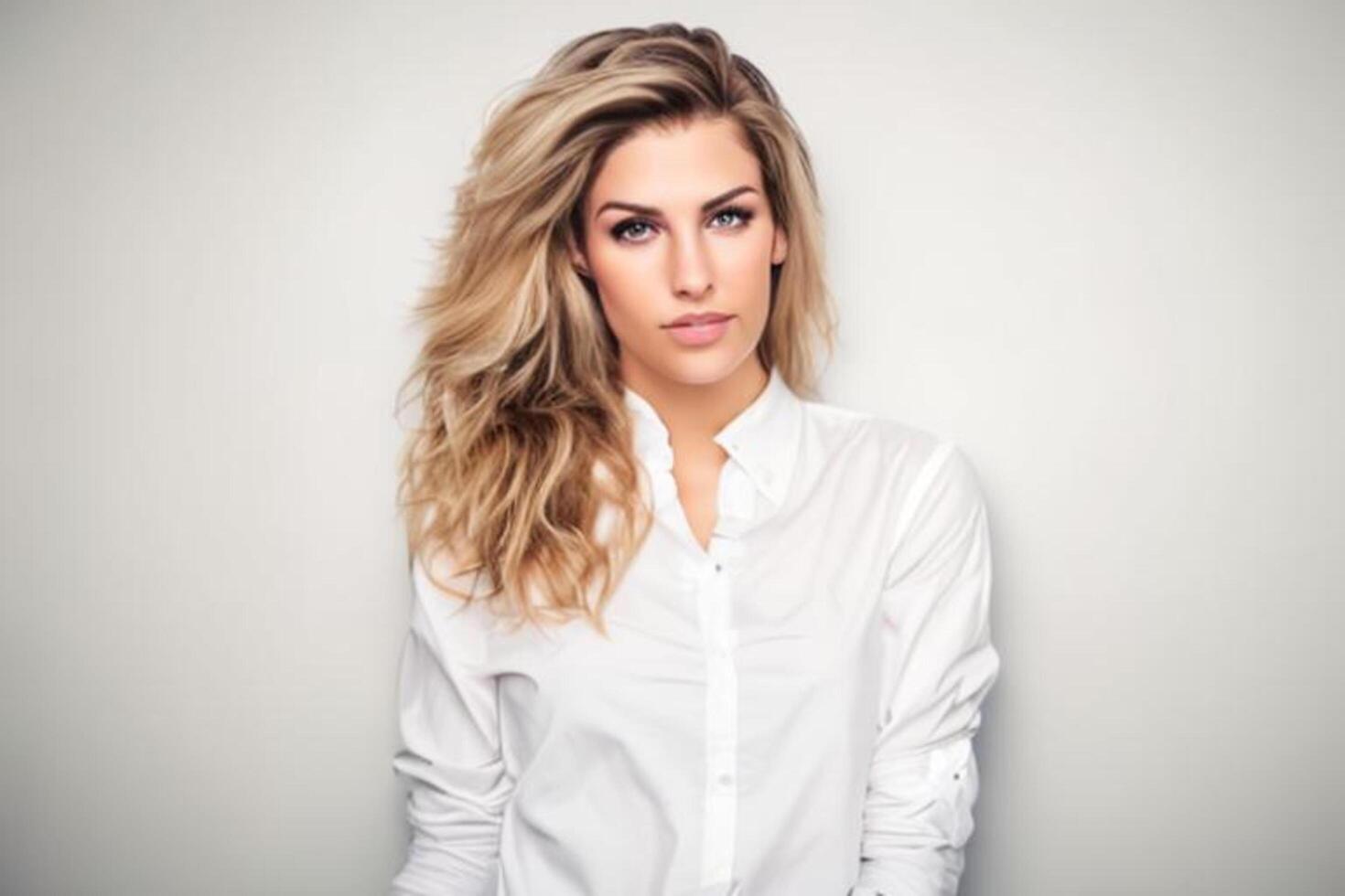 A woman with a white shirt photo