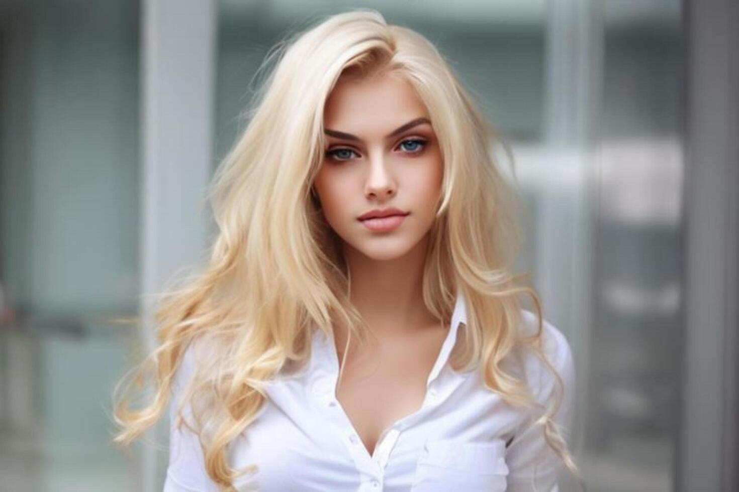 A woman with a white shirt photo