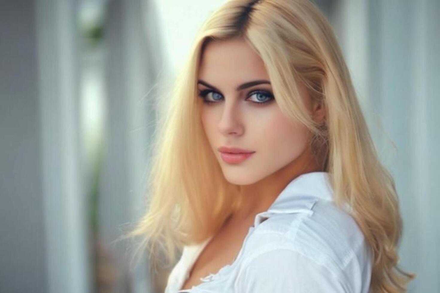 A woman with a white shirt photo