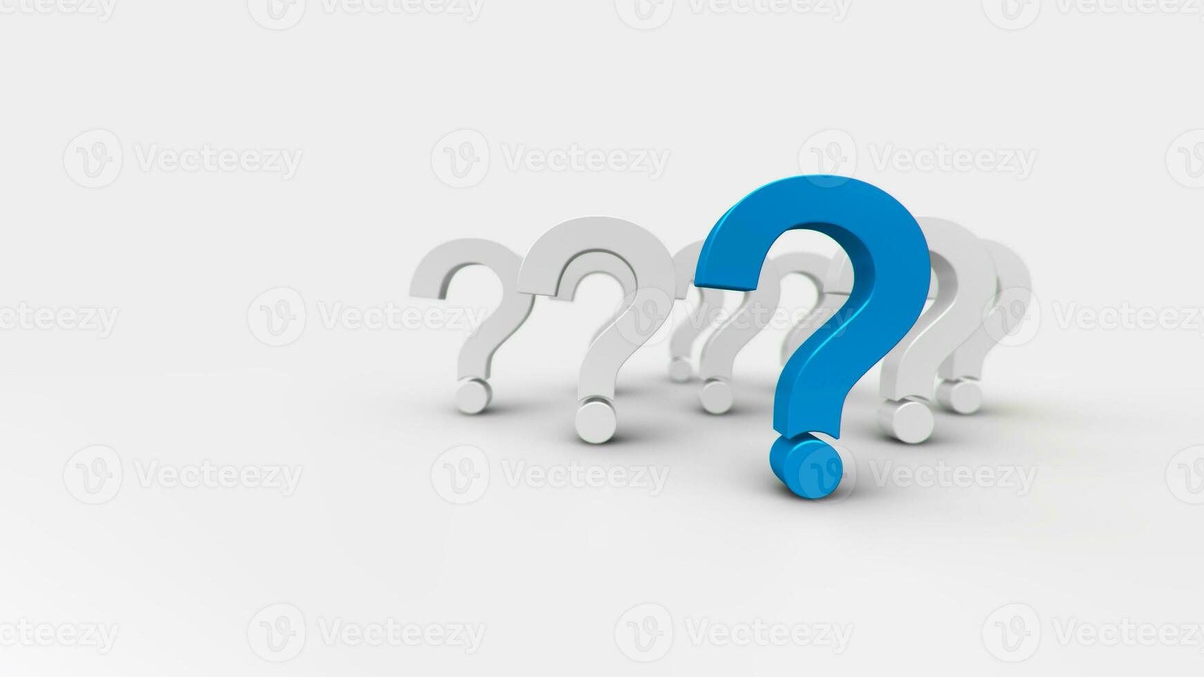 3D illustrations blue and white question mark group for business corporate and advertising. photo