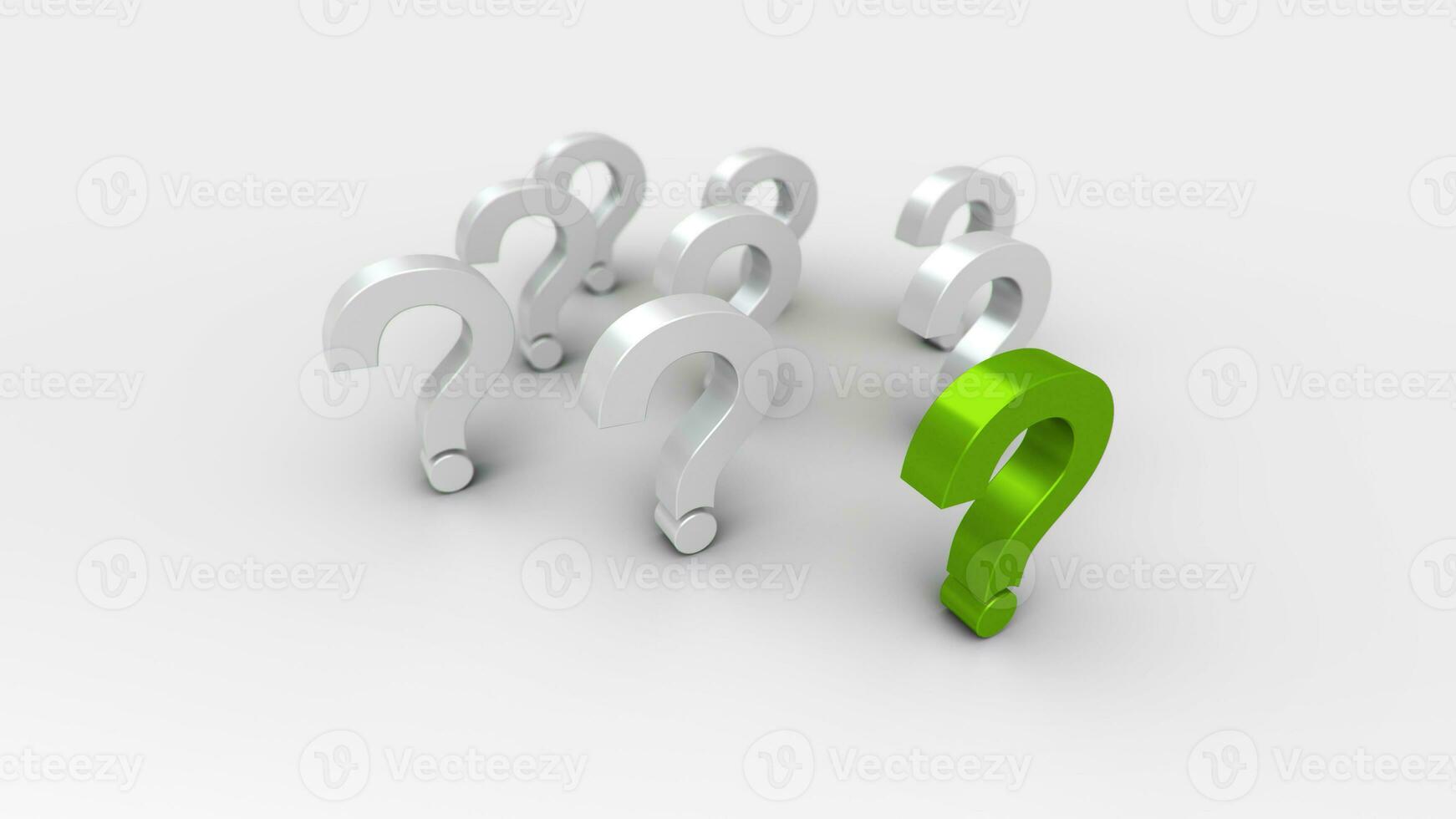 3D illustrations green and white question mark group for business corporate and advertising photo