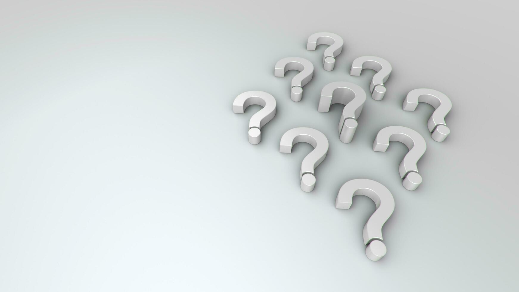 3D illustrations white and white question mark group for business corporate and advertising photo