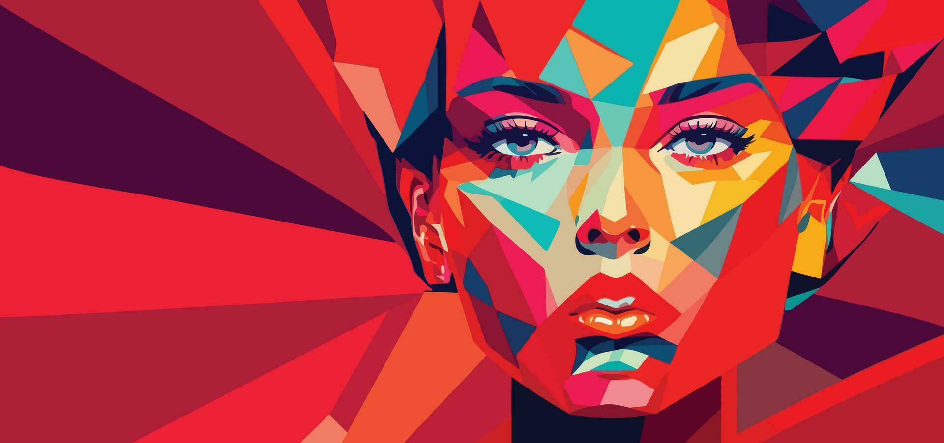 Colorful Female Aesthetic Background Abstract Illustration vector