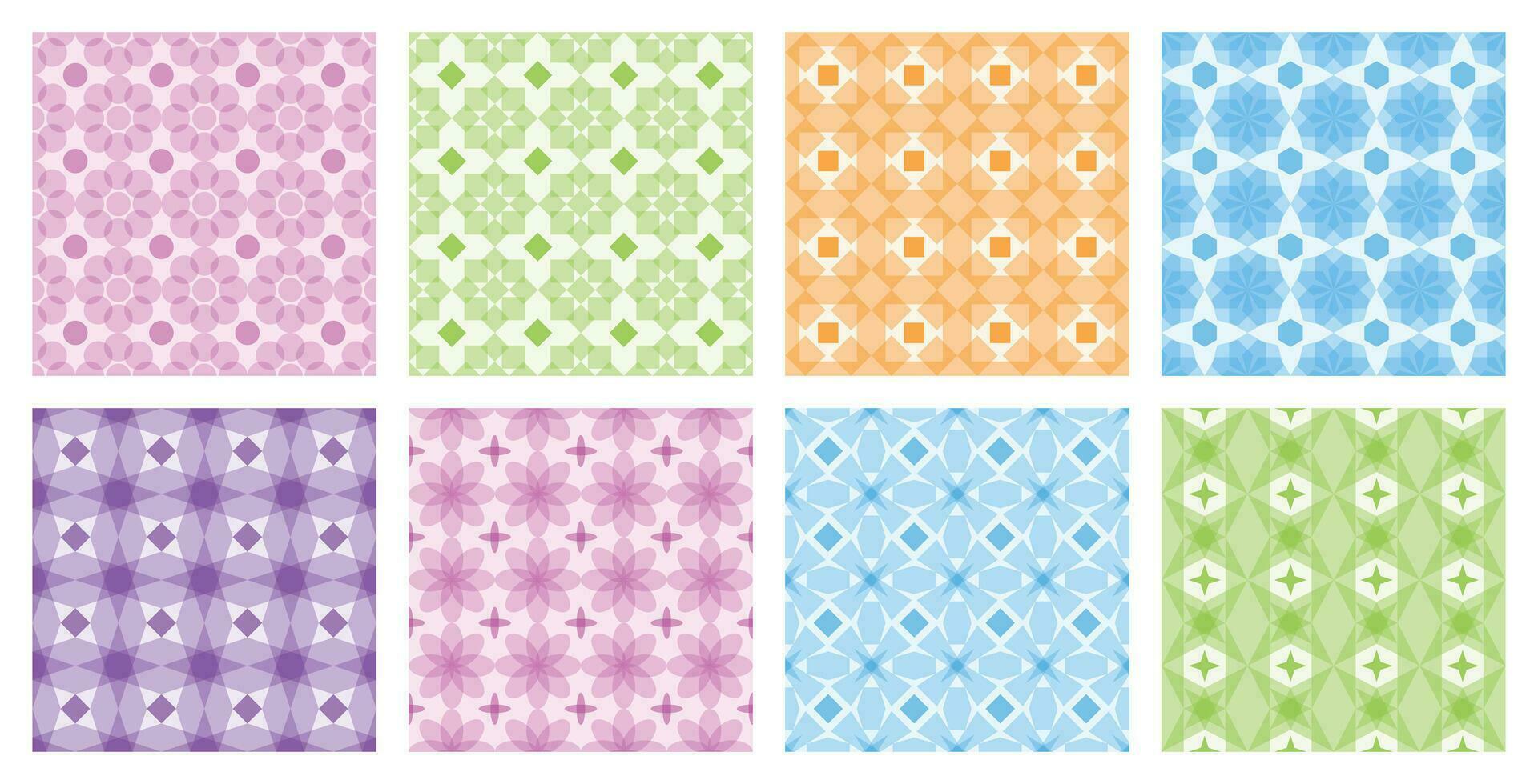 Colorful Intersecting Shapes Patterns vector