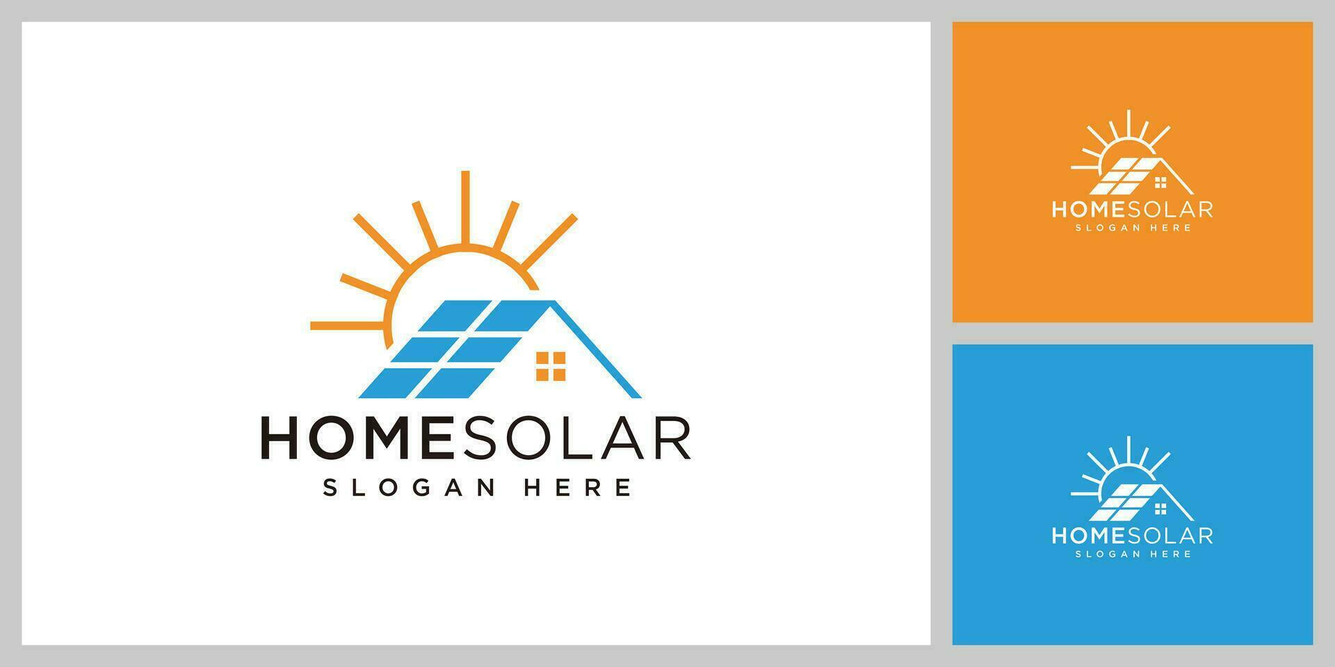 hogar solar energía logo diseño vector