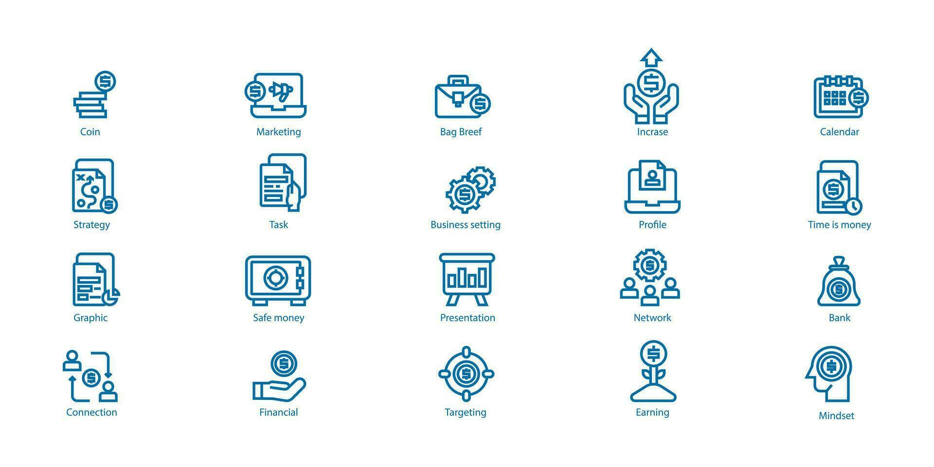 Set vector line icon in flat design with elements for mobile and web apps concept. Collection of modern infographics logos and pictograms
