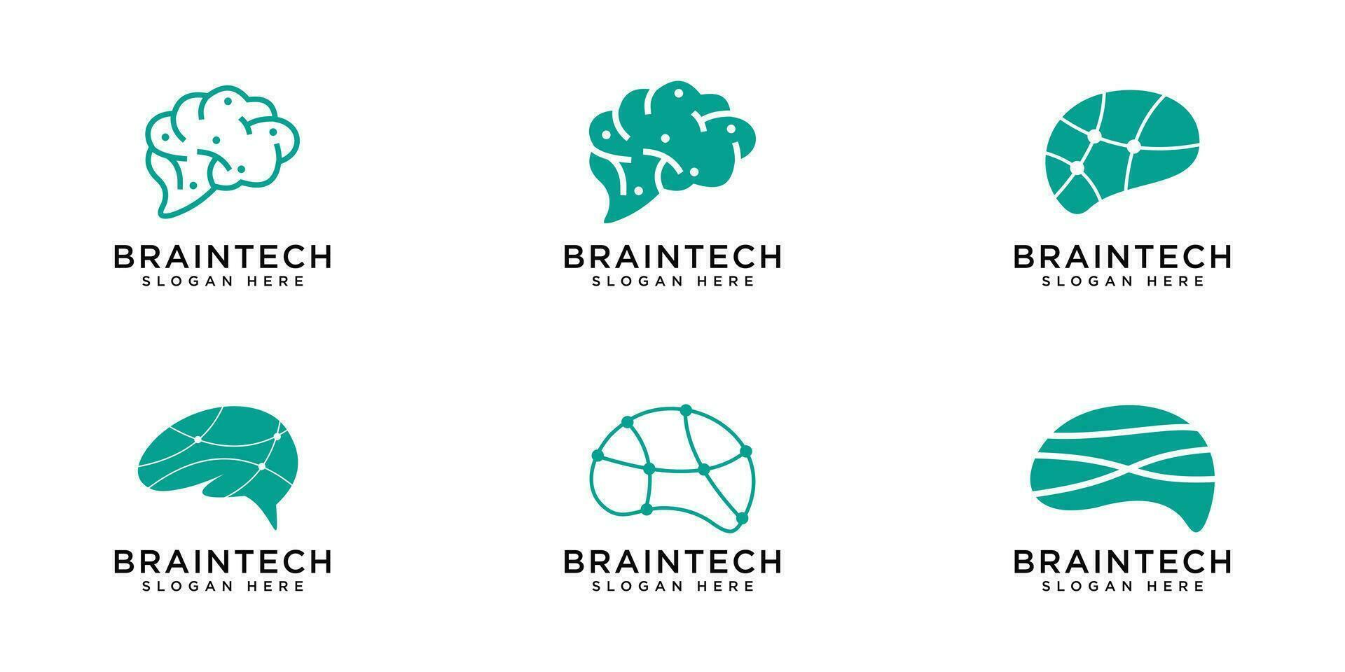 brain tech logo vector design template