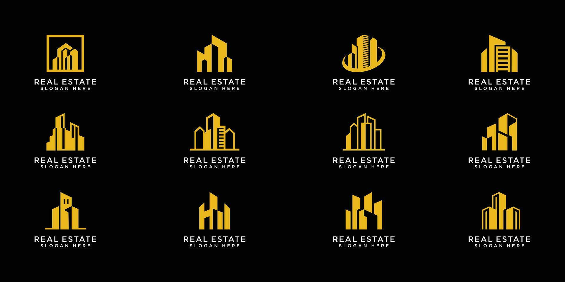 set of building logo vector design