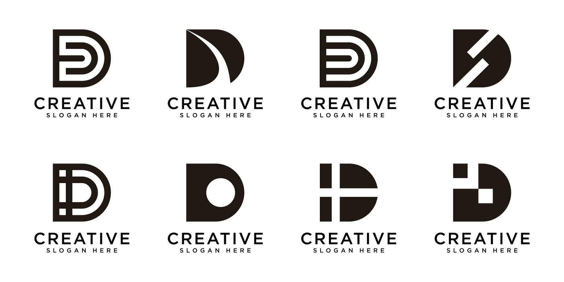conjunto de iniciales d plantilla de diseño de vector de logotipo