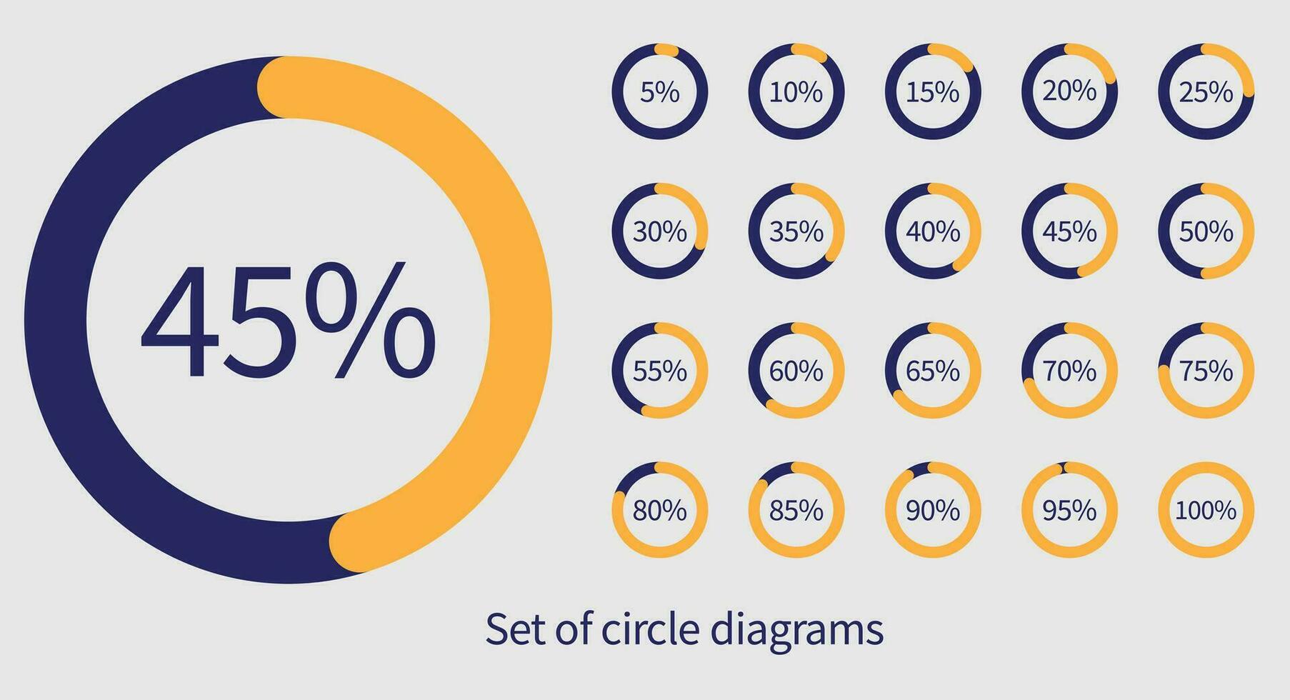 Set of circle diagrams for infographics stock illustration vector