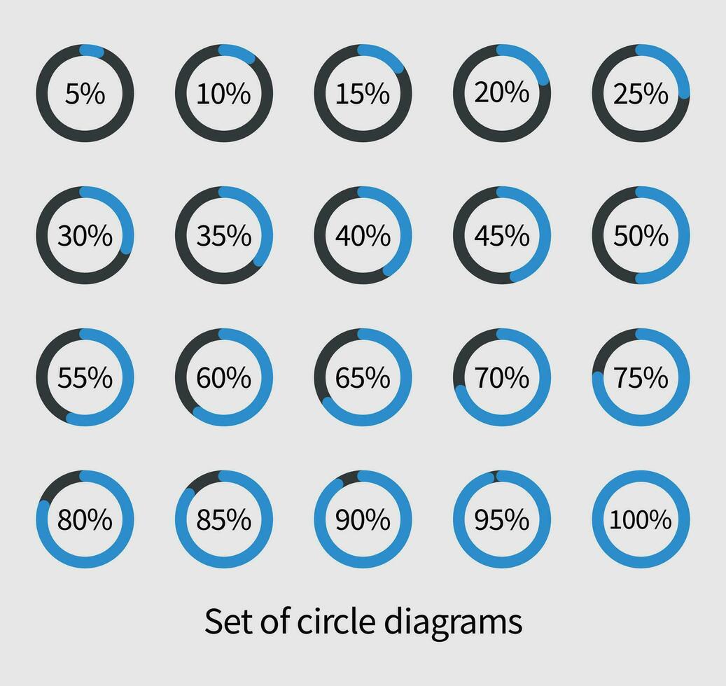 conjunto de circulo diagramas para infografia valores ilustración vector