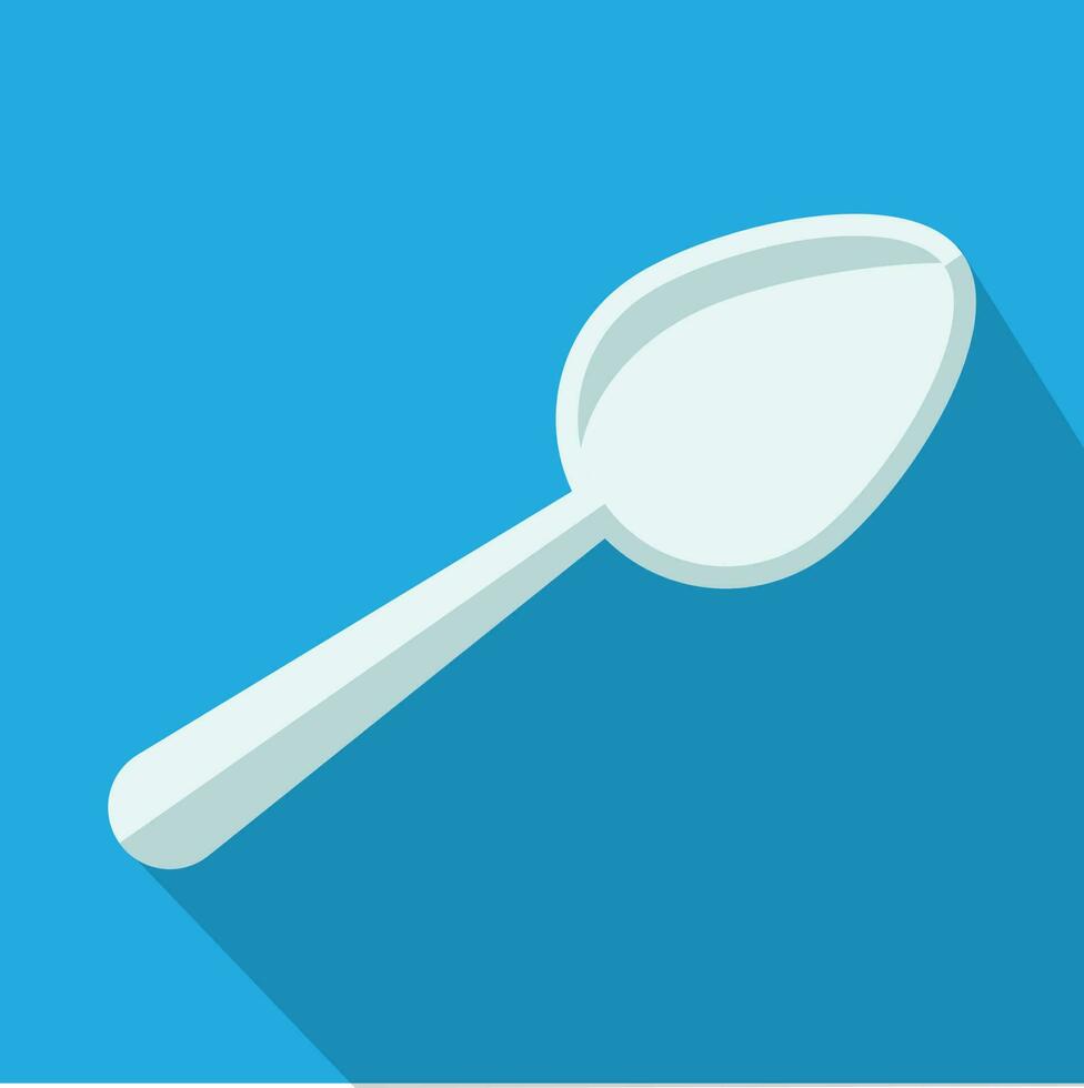 Plastic Spoon Flat Style Vector Icon