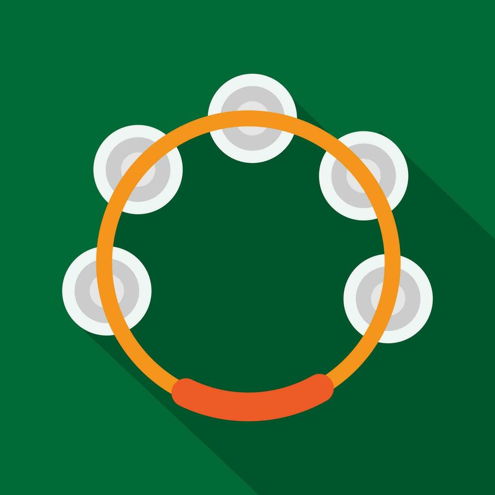 Tambourine Flat Style Vector Icon