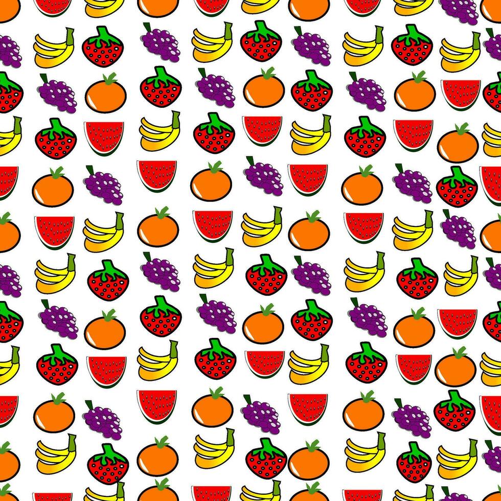 background pattern seamless fresh fruits vector