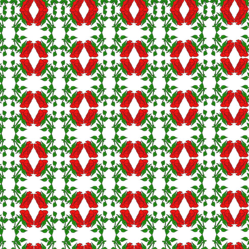 background pattern of seamless red roses vector