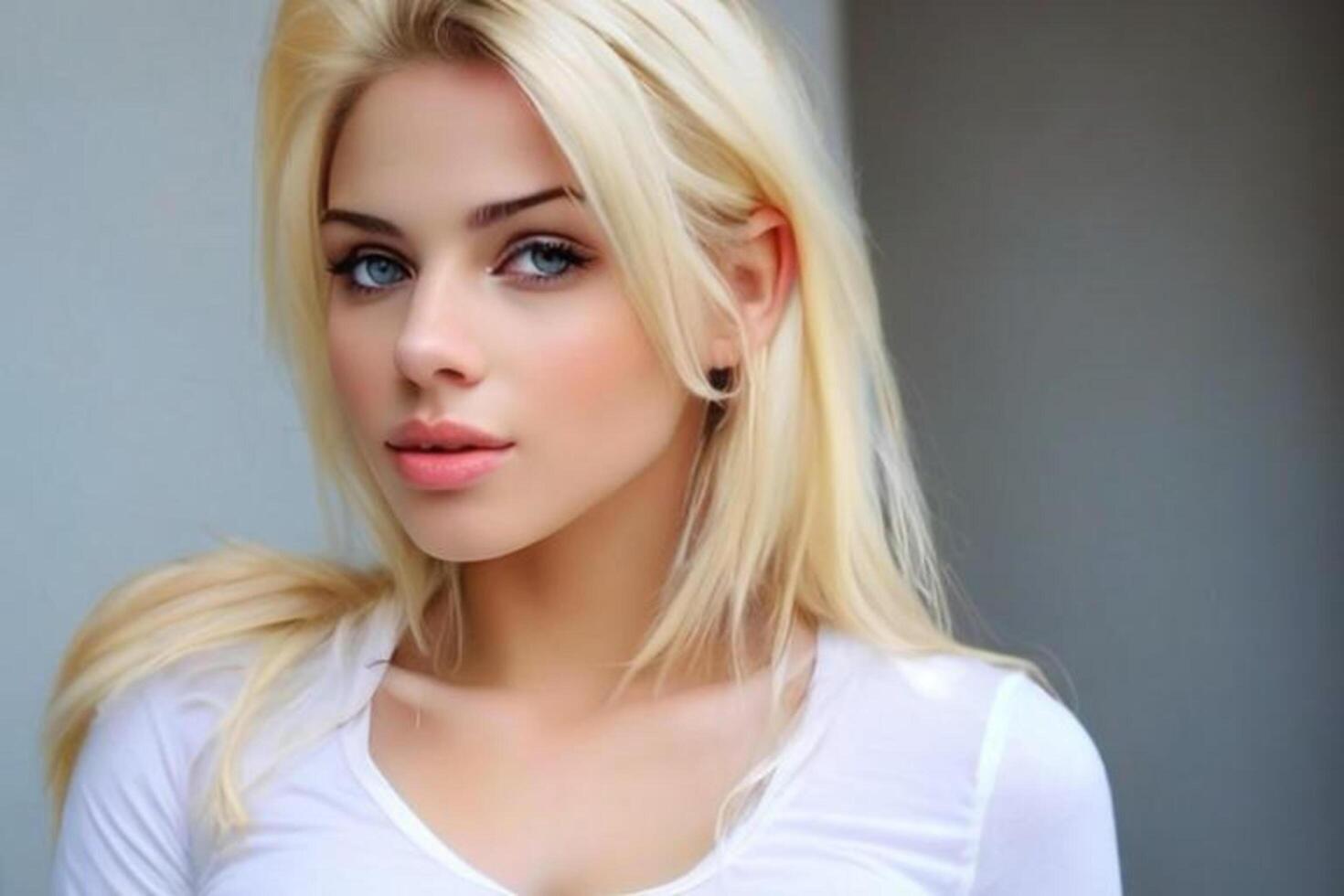 A woman with a white shirt photo