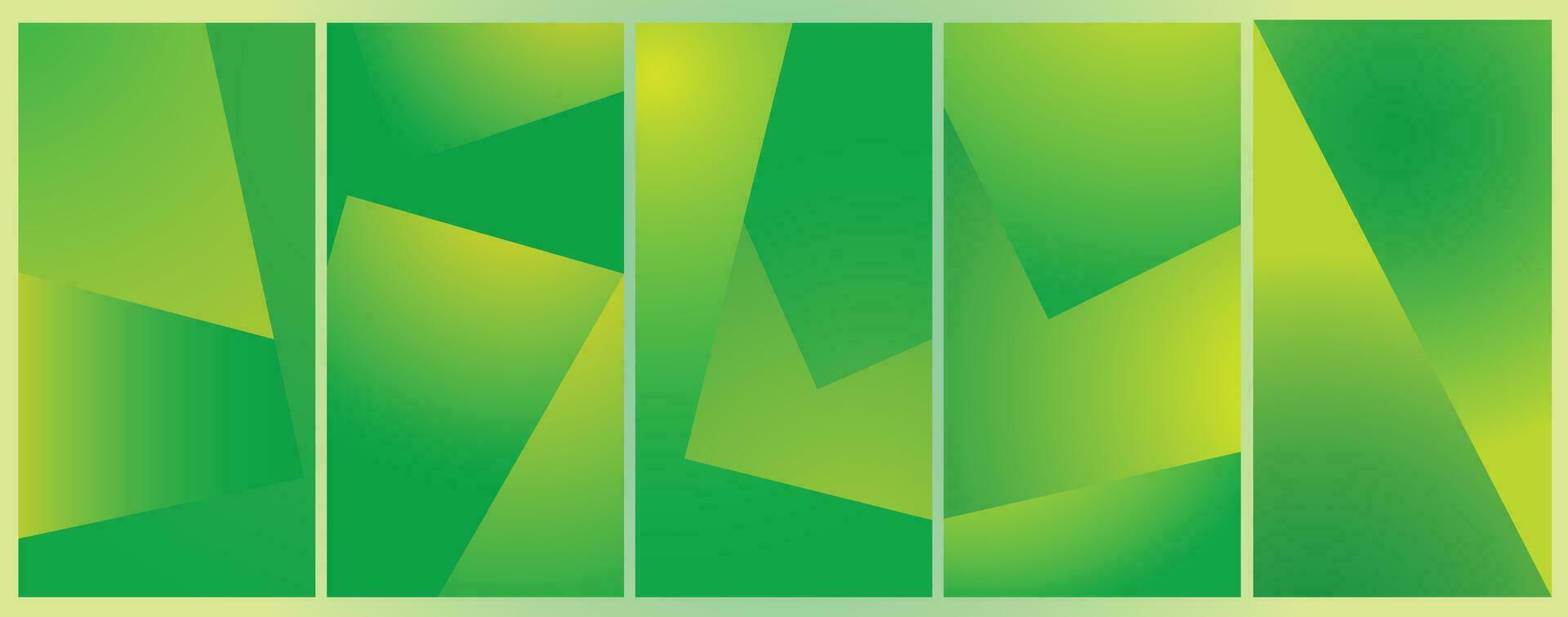 Geometry mixed green and yellow colors abstract background vector