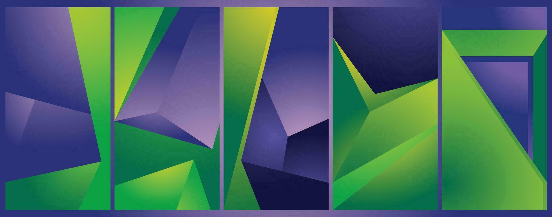 Blend geometric green and blue abstract background vector