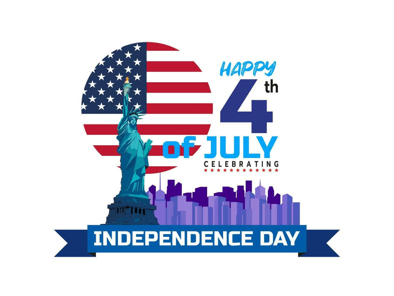 Happy independence day. 4 th july. It is the day celebrate Independence Day, happy holiday vector