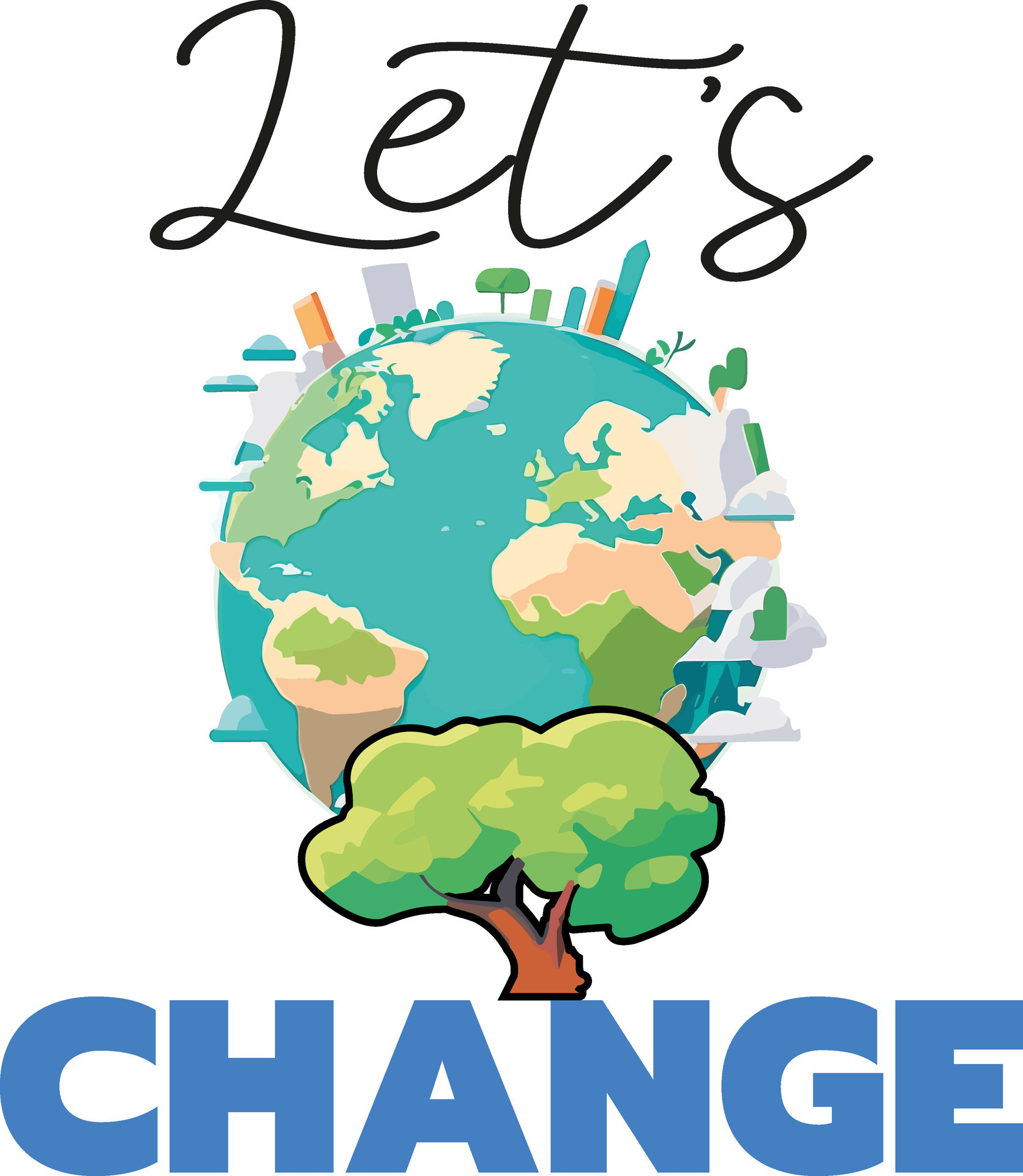 Changing The World For A Better Future Let's change. Help protect the world for a better world, symbol, vector