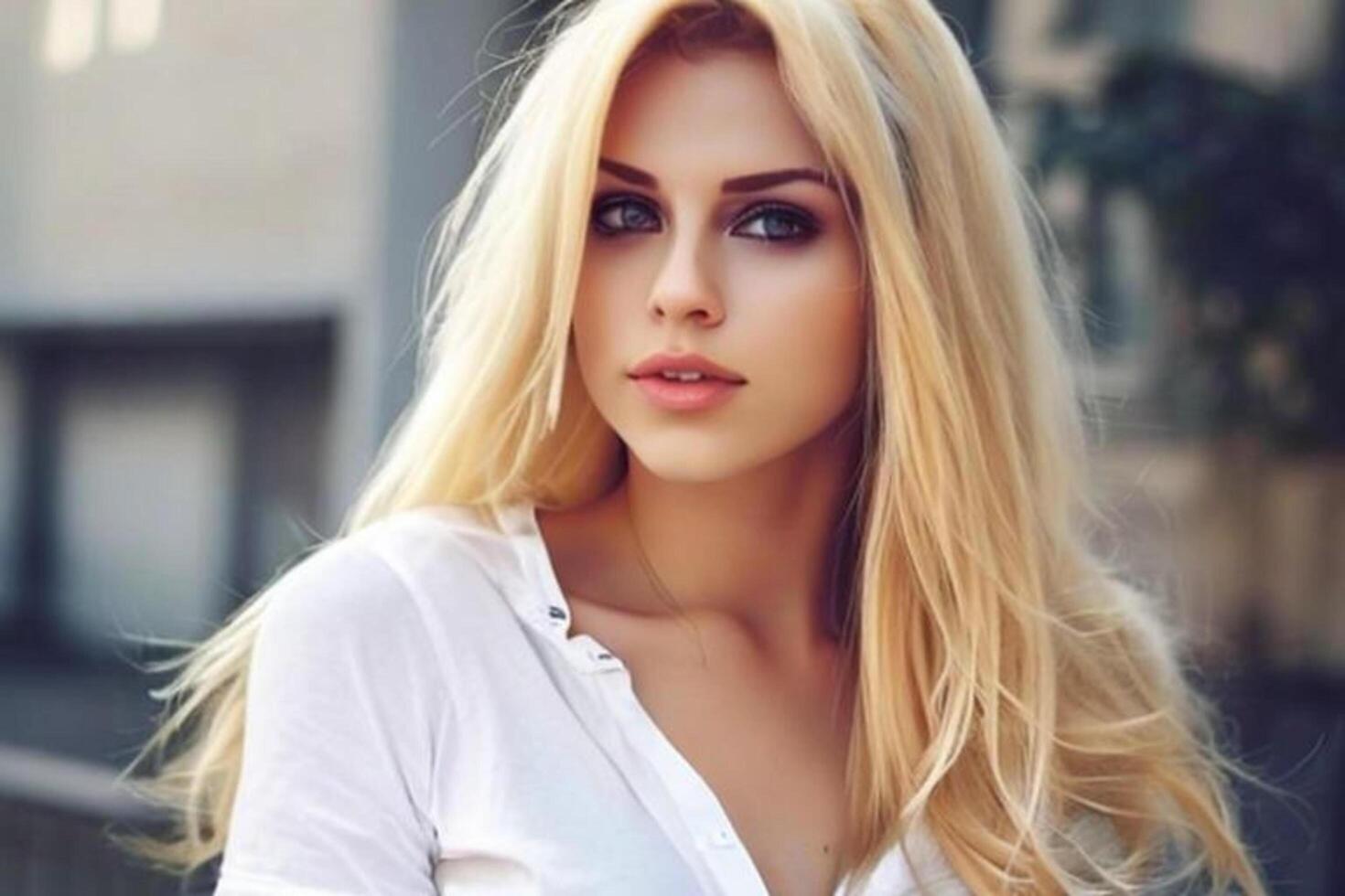 A woman with a white shirt photo