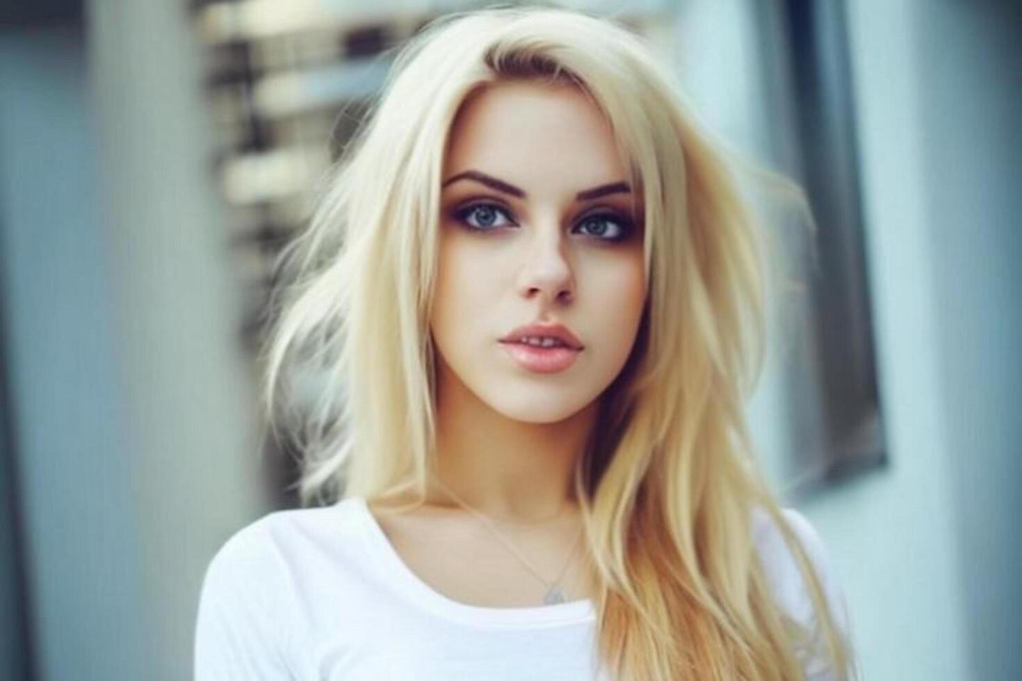 A woman with a white shirt photo