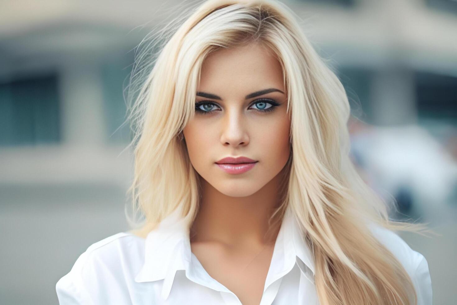 A woman with a white shirt photo