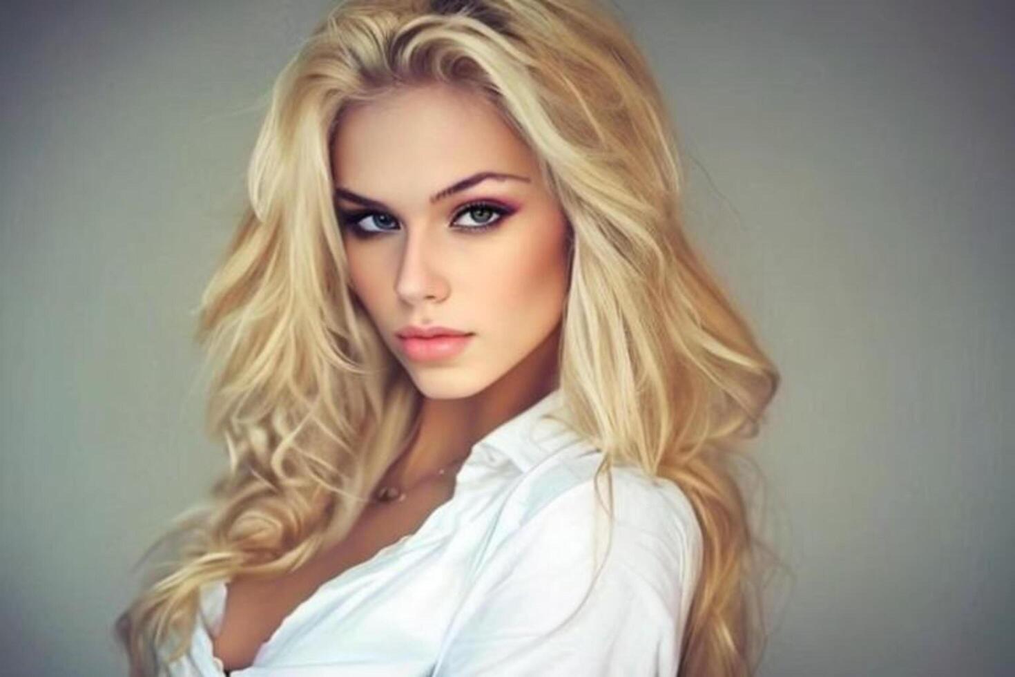 A woman with a white shirt photo