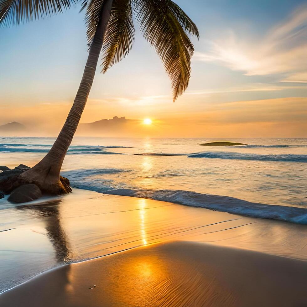 Beach Day With Palm Trees photo