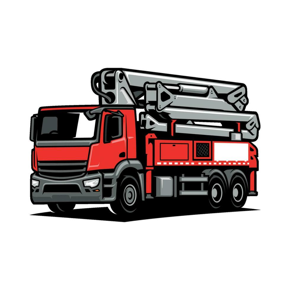 concrete pump truck illustration vector