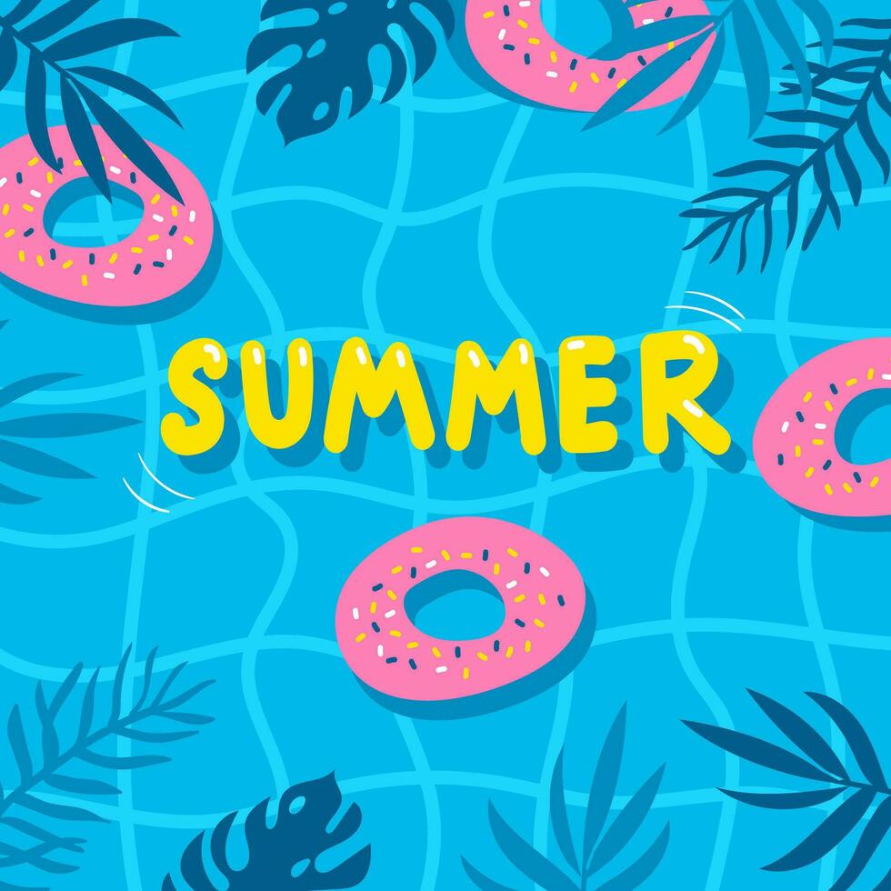Graphics print design with palm leaves. Enjoy summer. Vector illustrations